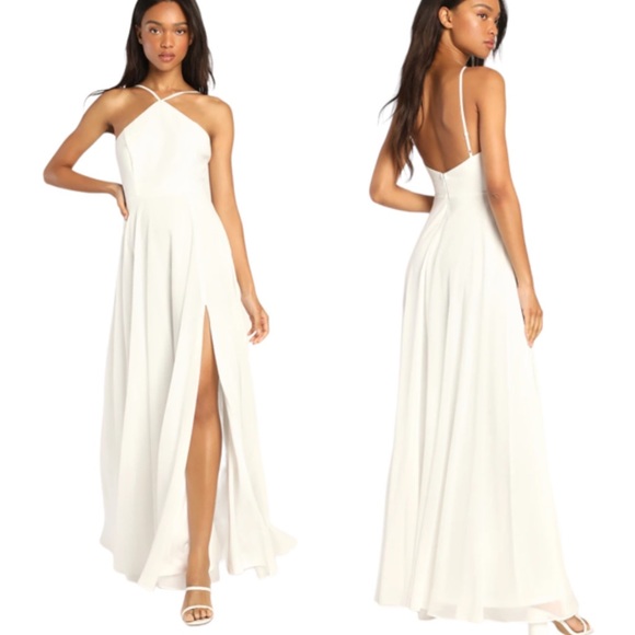 Lulu's Dresses & Skirts - Lulu’s Absolutely Breathtaking White Ivory Wedding Bridesmaid Maxi Dress S NWT